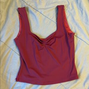 Princess Polly Red Ruched Crop Tank Top